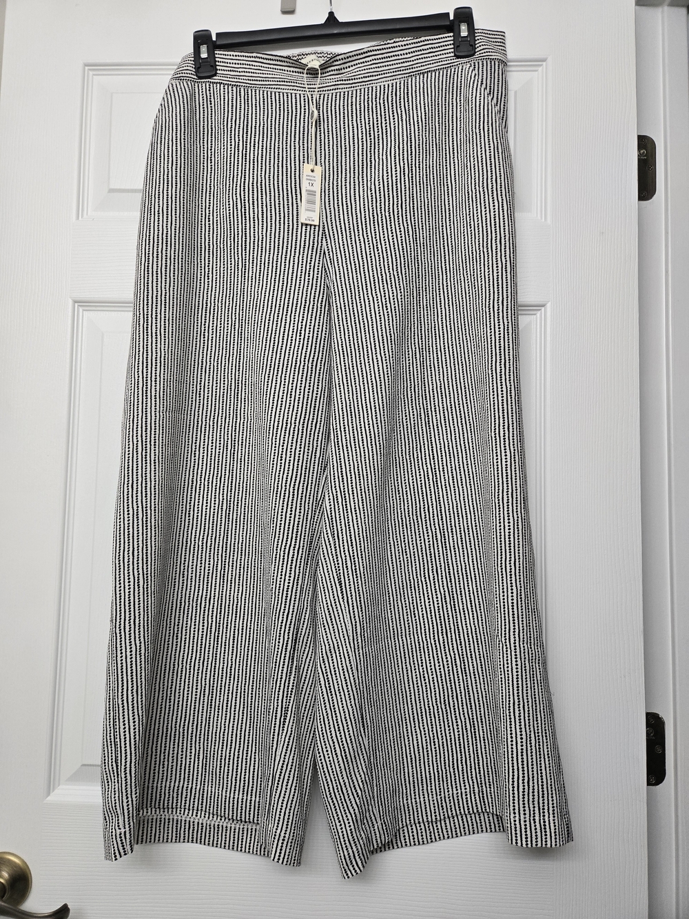 Max Studio Striped Wide-Leg Pants - Black & White